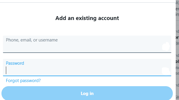 Add Existing Twitter Account