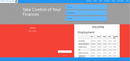 DPS Budget Home Screen