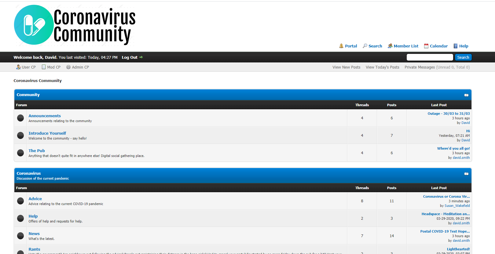 Coronavirus Community forums