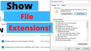 Show File Extensions in Windows 10