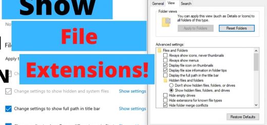Show File Extensions in Windows 10