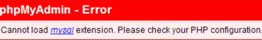 phpMyAdmin - Error. Cannot load mysql extension.