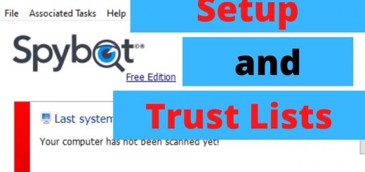Set Up and Trust Lists - Spybot Search and Destroy